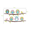Cute Owl Wall Sticker on the Branch